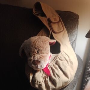 Tan Dog Carrier Sling By Ruff Luv For Dogs Up To 12 Lbs.